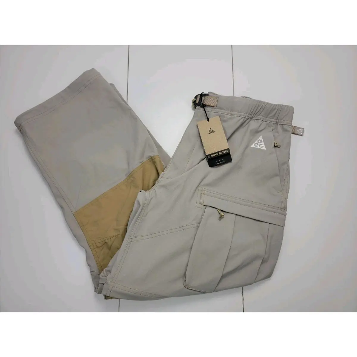 Nike Acg Smith Summit Cargo Pants College Grey Beige Sz L Men FN0428-009