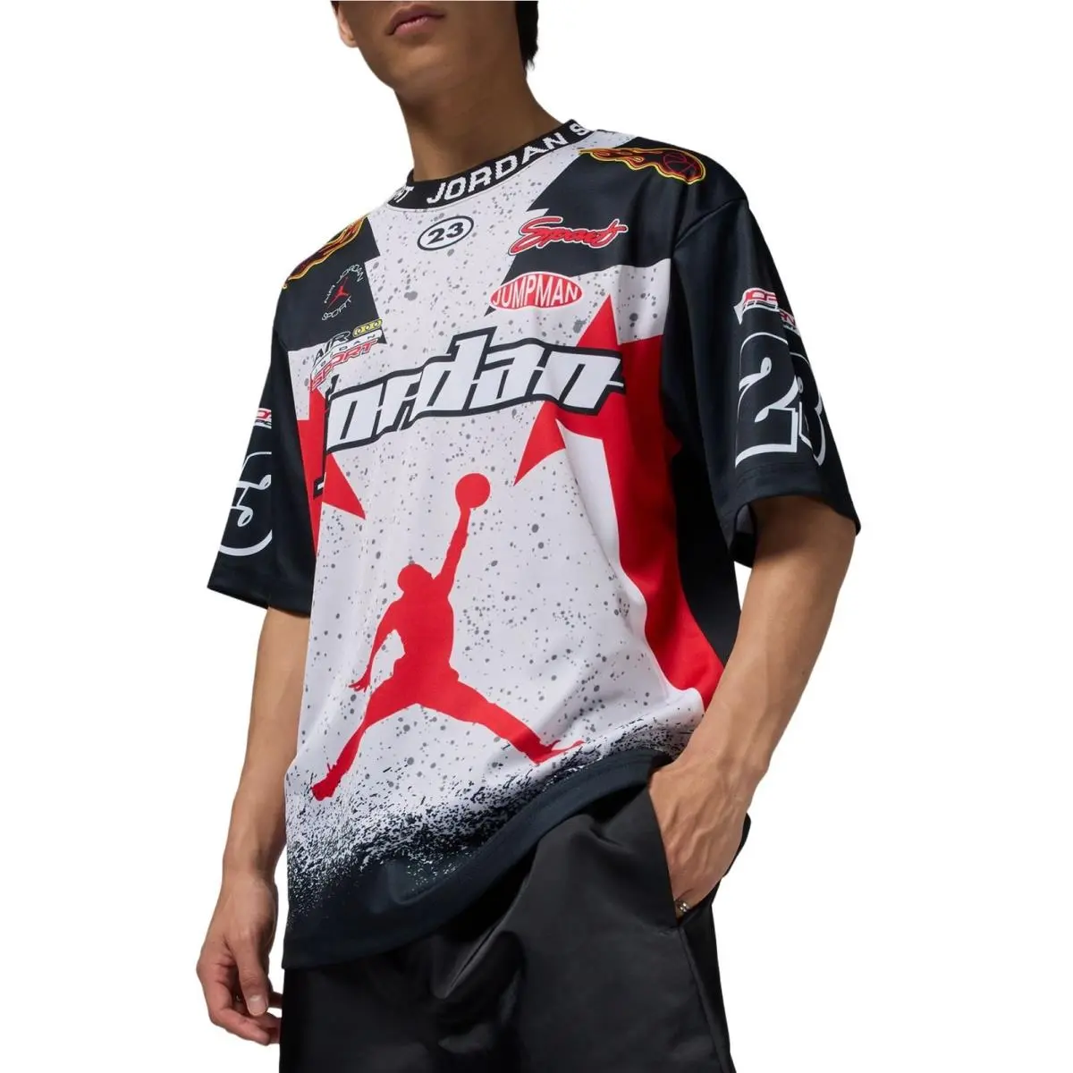 Men Essentials Short-sleeve Top Neutral Grey/black/red Tops IB8813-011 Sz XL by Nike