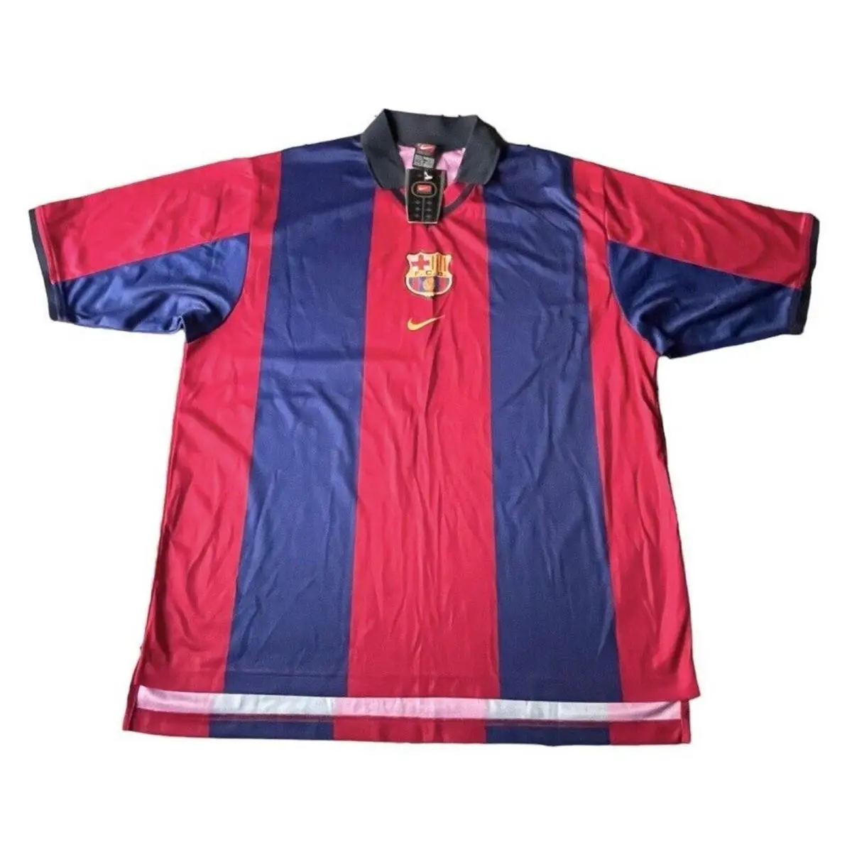 Nike clothing - Nike Team Barcelona FCB Futbol Soccer Jersey Center Swoosh VTG - Red Blue 0