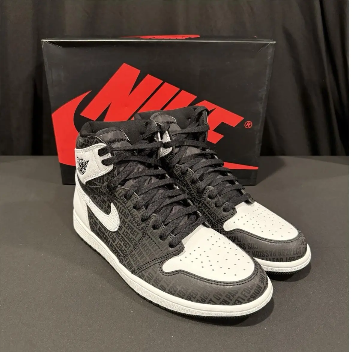 Nike Air Jordan 1 Retro High OG Derek Jeter RE2PECT Black White 555088-008 2017