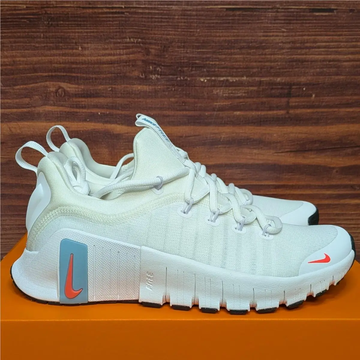 Nike Free Metcon 6 Women`s Size 9 White Denim Turquoise Gym Shoes FJ7126-102
