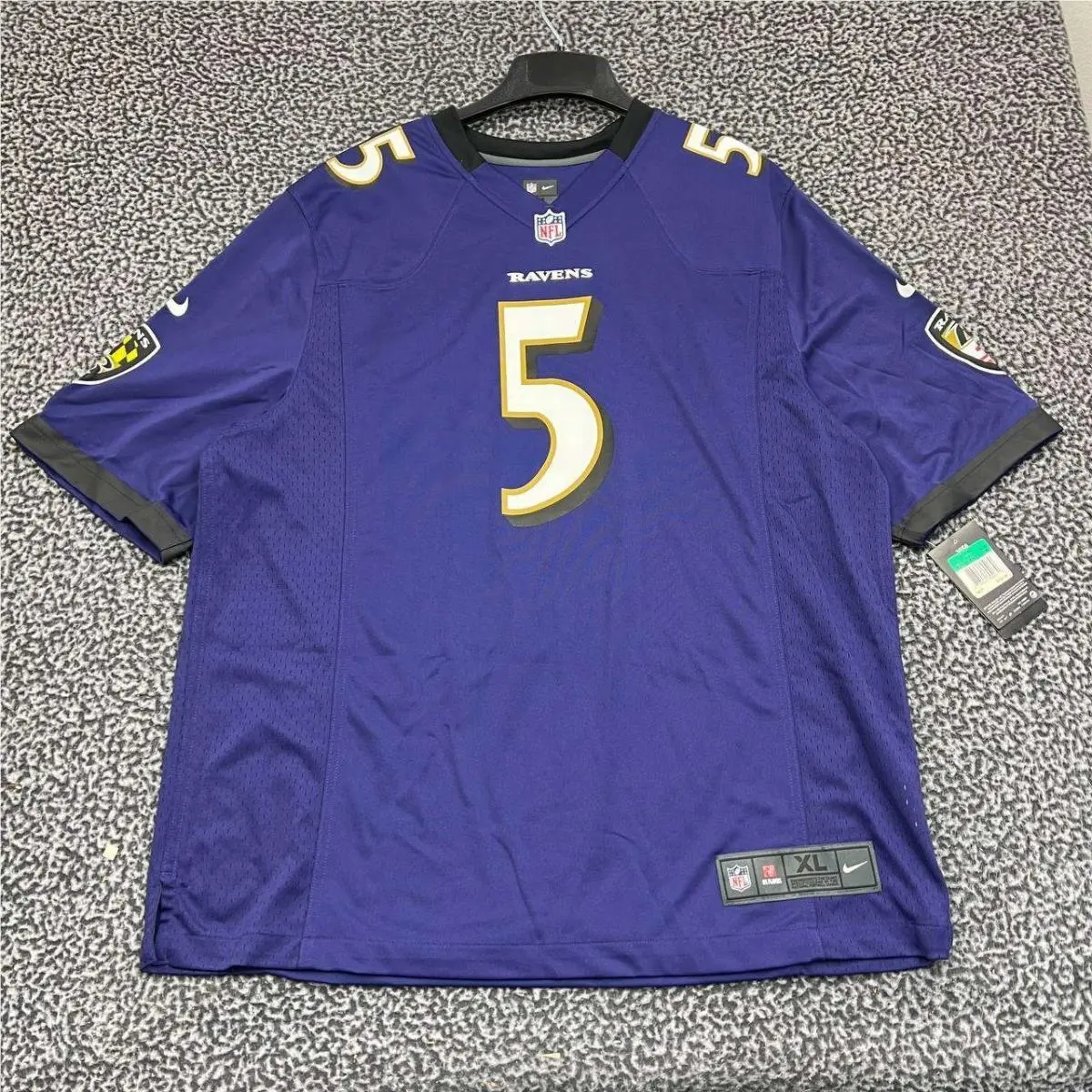 Baltimore Ravens Flacco 5 Jersey Shirt Men Extra Large Nike Short Sleeve XL