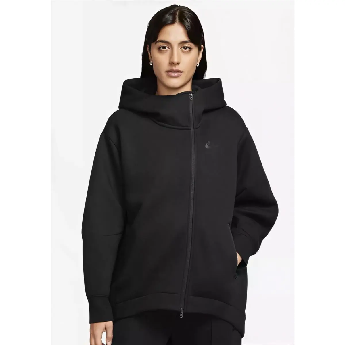 Nike Sportswear Tech Fleece Oversized Full Zip Hoodie Jacket Size L Women`s