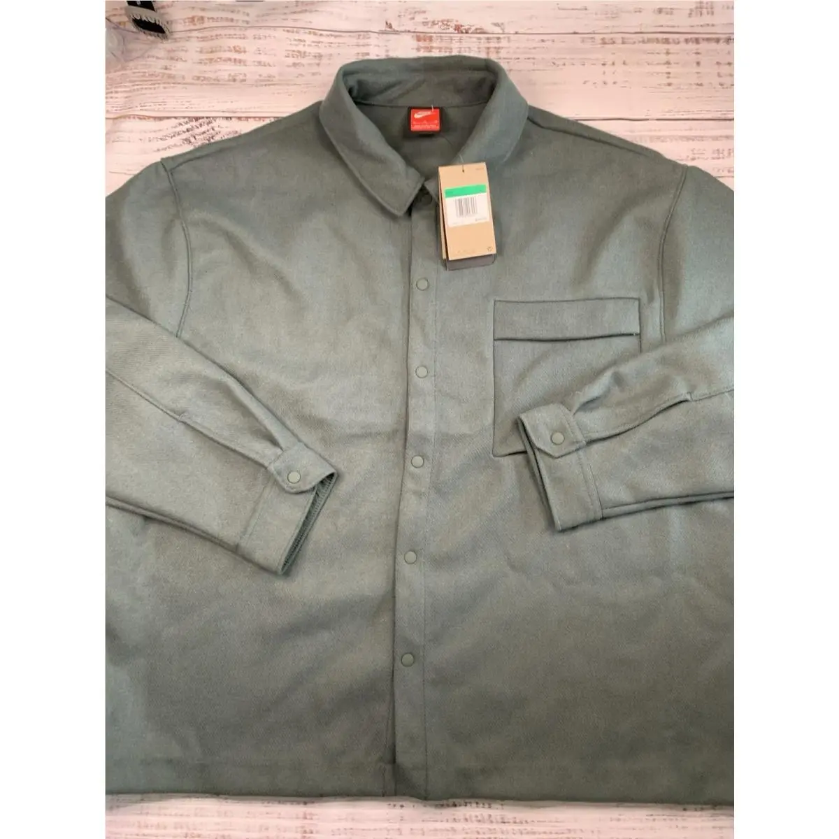 Nike Tech Pack Wool Blend Shirt Jacket Men’s XL Green Shacket HF0132-338