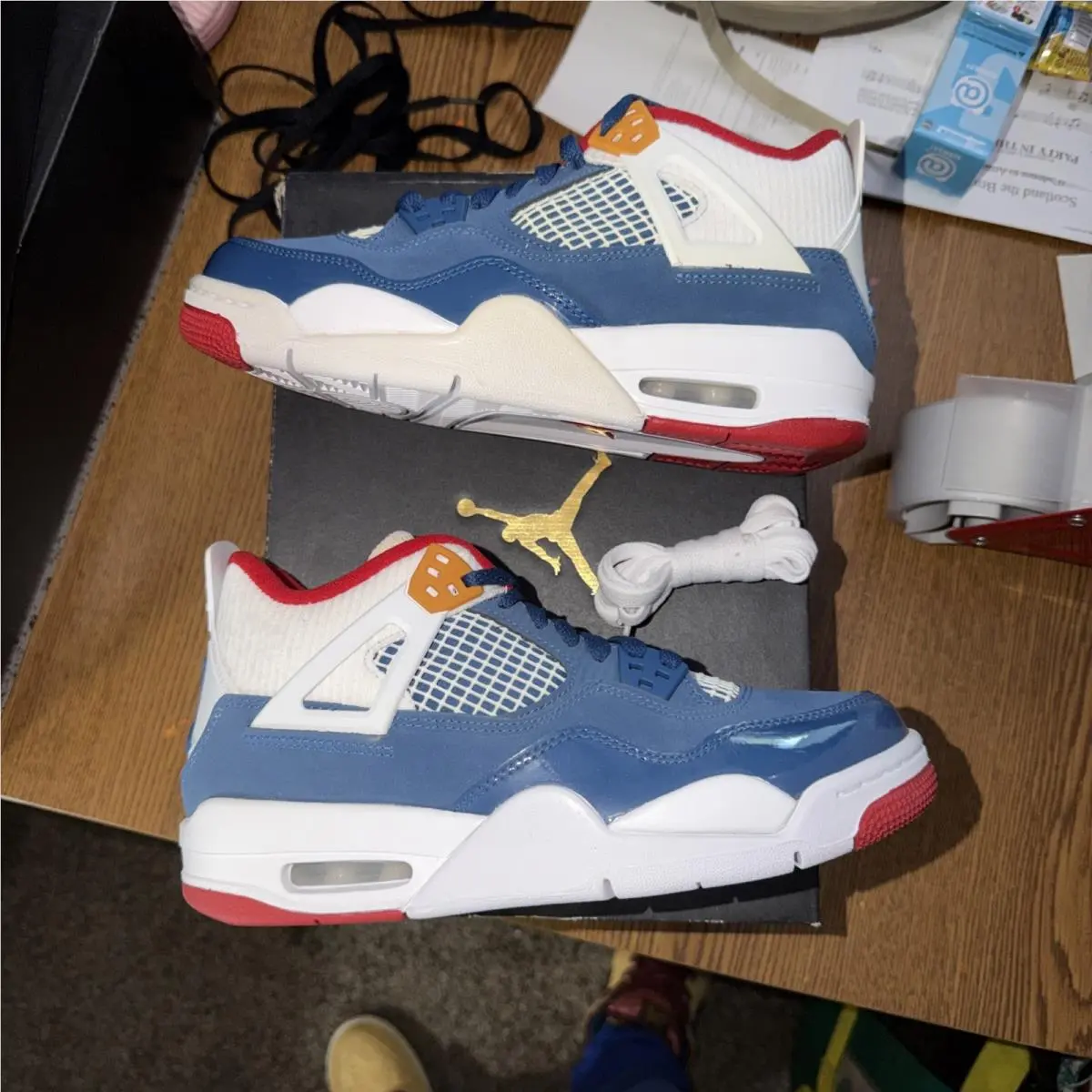 Nike Air Jordan 4 Retro Messy Room GS White Sneakers DR6952-400 Size 6Y