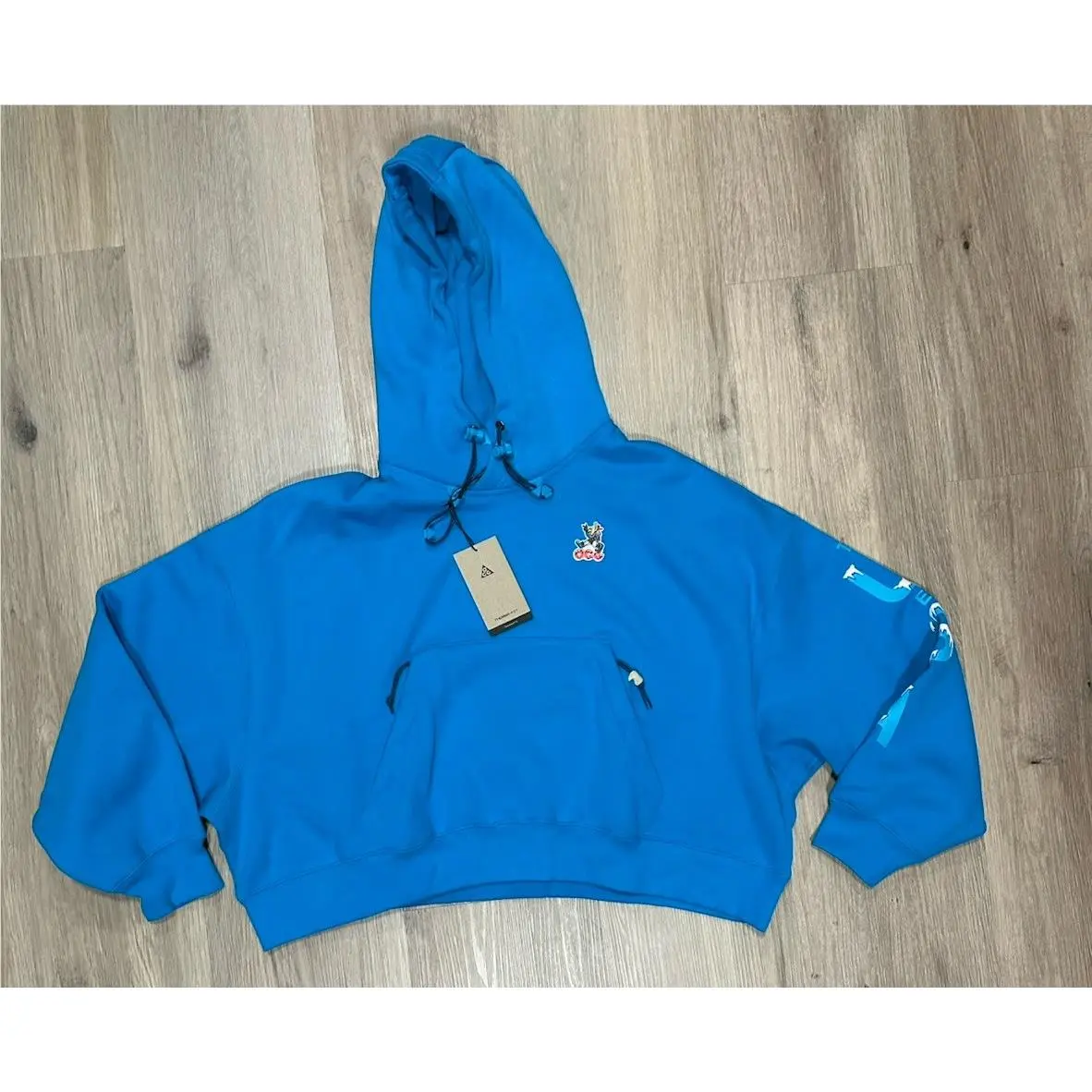 Nike Acg Usa Hoodie Blue Lagoo Summit White Oversized IB7308 469 Women`s Small