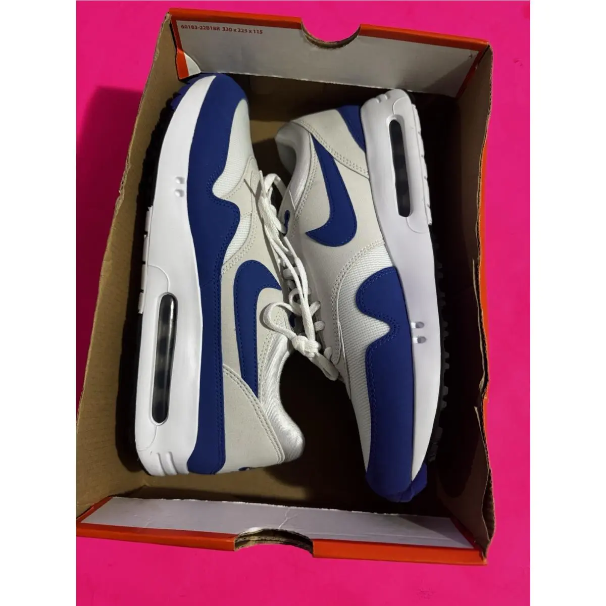 Nike Air Max 1 ‘86 OG Golf TB P White Game Royal Men’s Sz 11.5 FQ3272-104