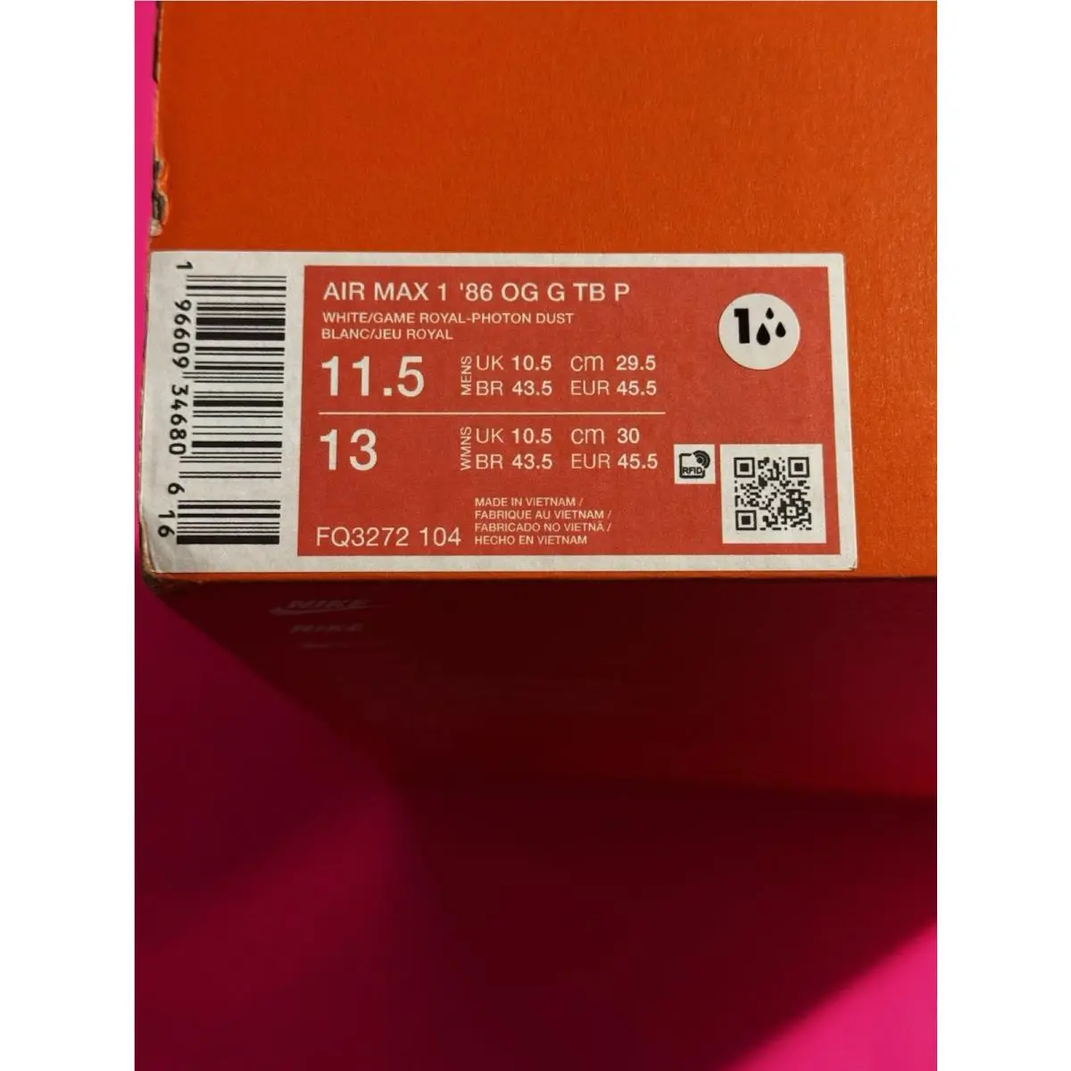 Nike shoes - Nike Air Max 1 - Air Max - FQ3272-104 - White/Game Royal/Photon Dust 7