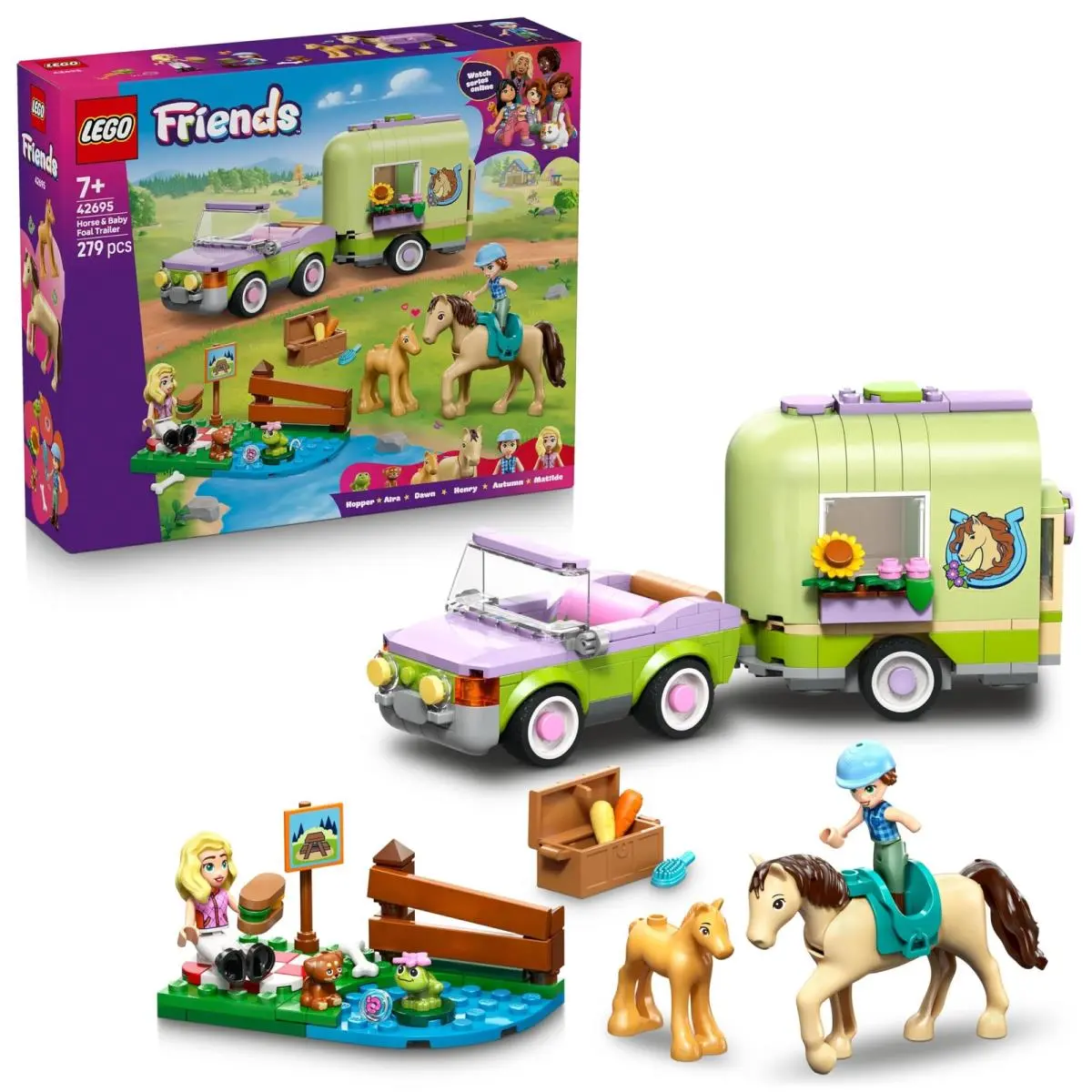 Lego Friends Horse Baby Foal Trailer - Horse Toy Playset W/grooming Accessorie