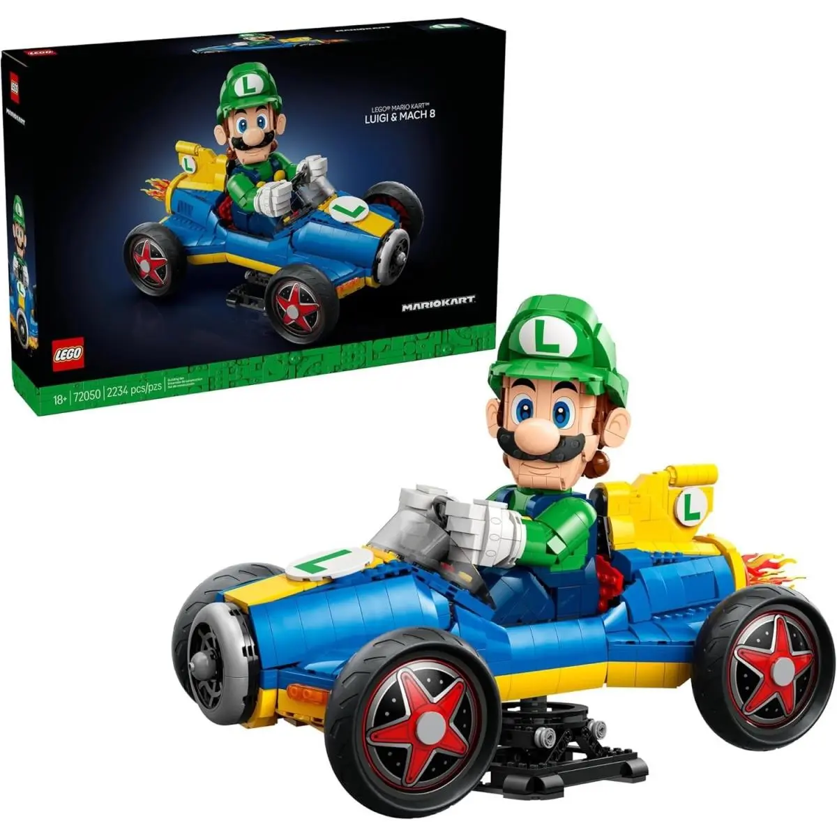 72050- Lego Mario Kart - Luigi Mach 8 - Building Set For Adults