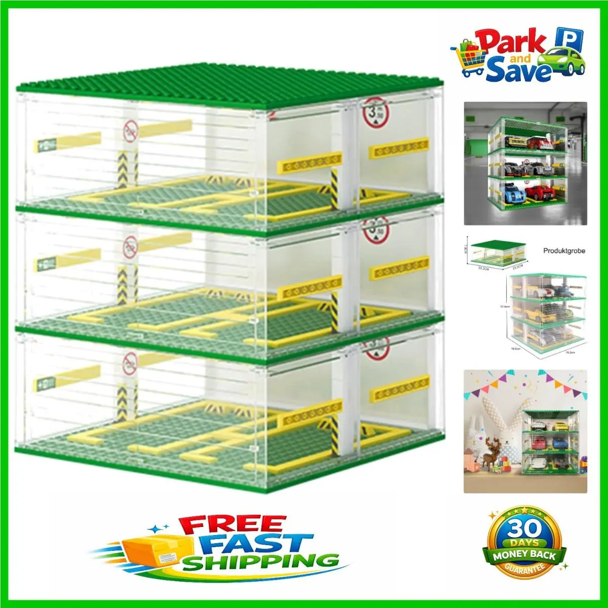 Creative 3-Layer Building Display Case For Speed Champions Cars - 130PCS