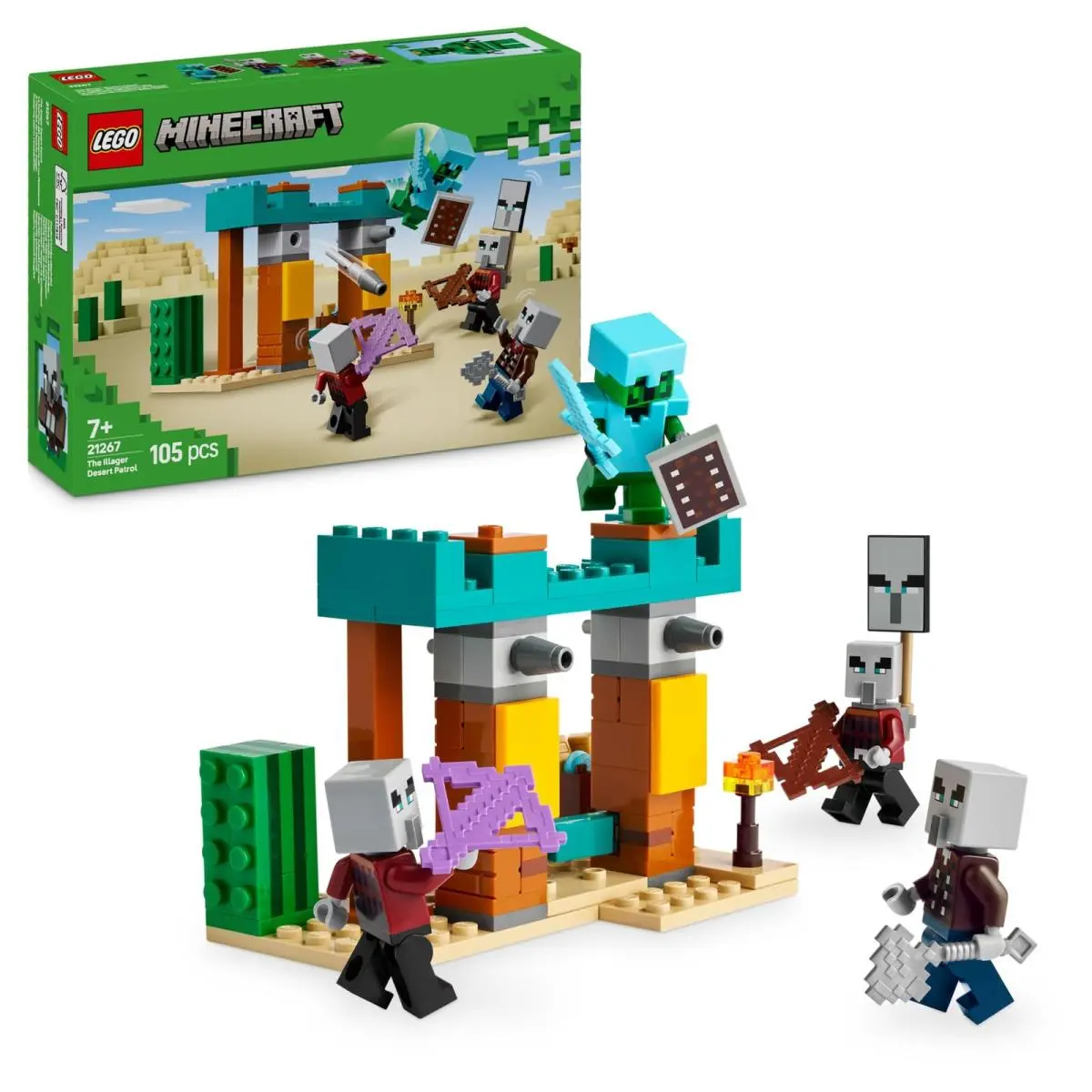 Lego Minecraft The Illager Desert Patrol - Building Toy with Figures Incl. a Pil