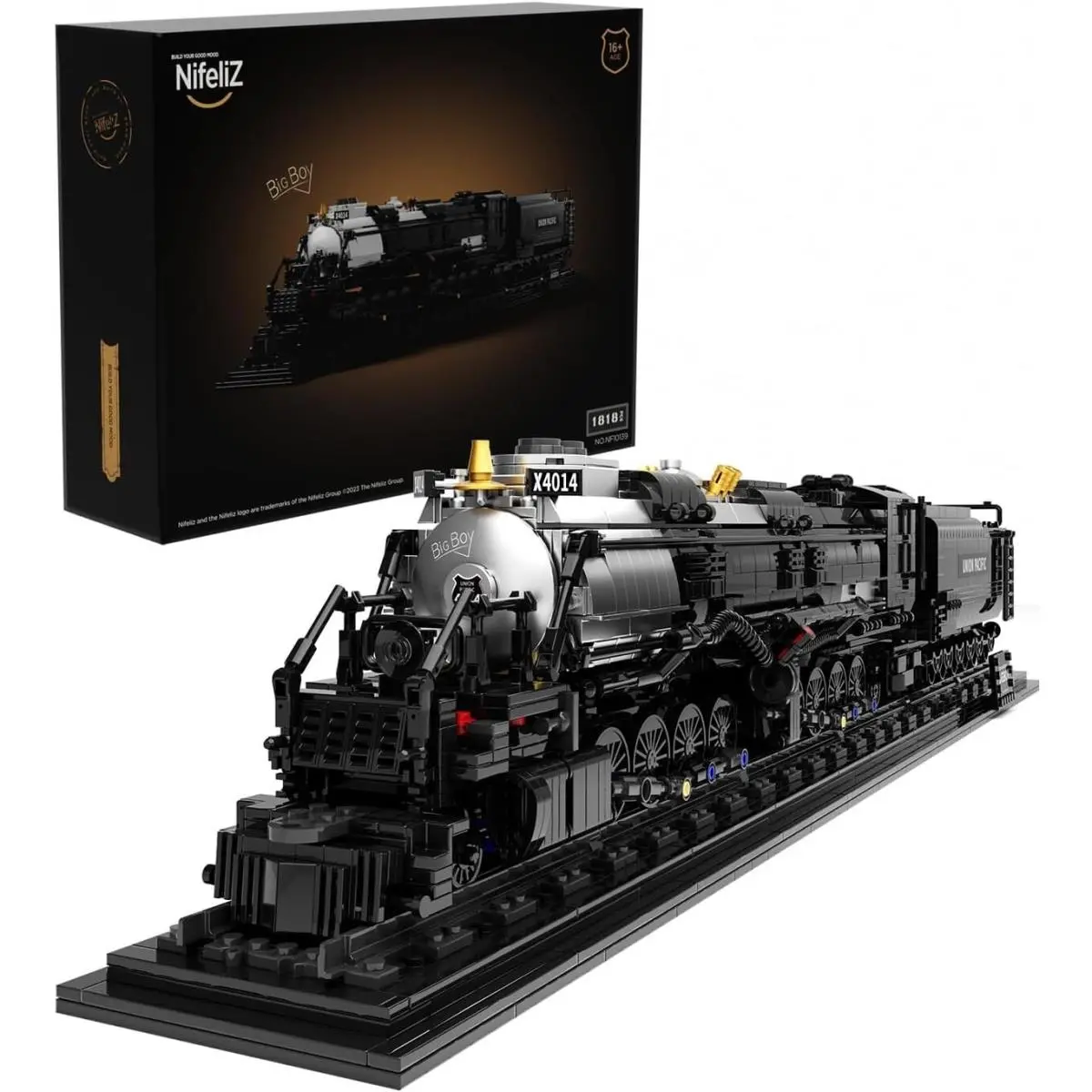 Elegant 1 818 Piece Articulated Steam Train Model - Gift Boxed Ready to Build