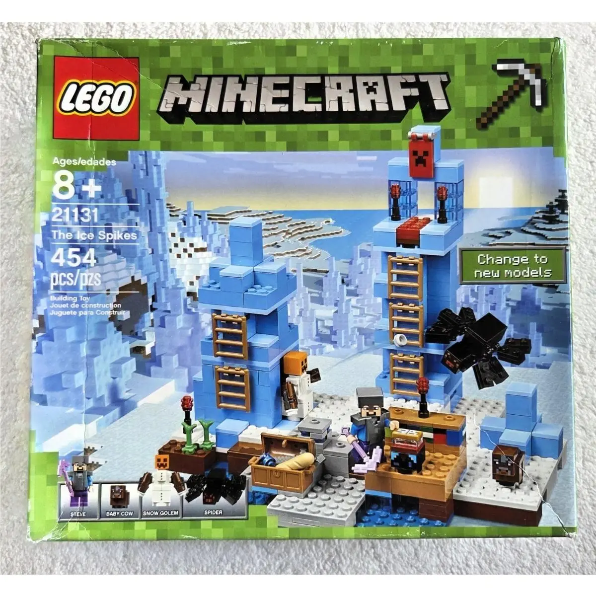 Lego Minecraft Set 21131 The Ice Spikes 454 Pc