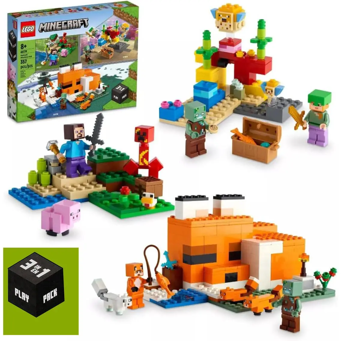 Lego Minecraft Overworld Pack 66779 Tri-pack Sets - Retired