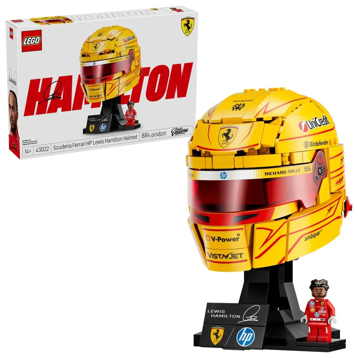 Lego Editions Scuderia Ferrari HP Lewis Hamilton Helmet Building Set 884
