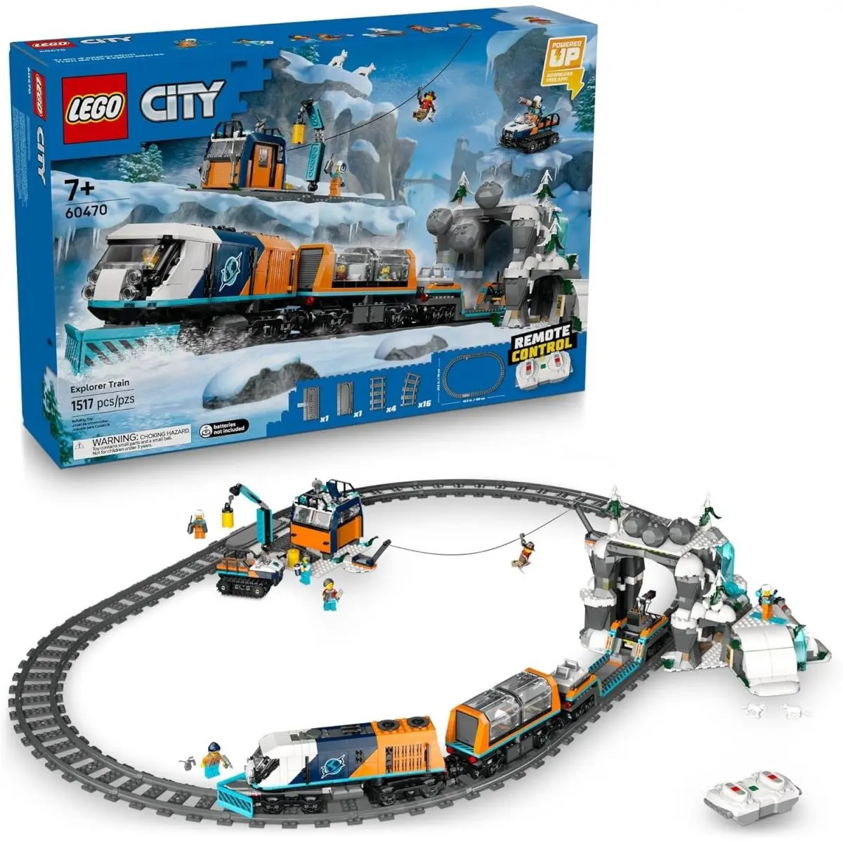 Lego City 60470 Explorer Arctic Polar Express Train Set Remote Control 1517 Pcs