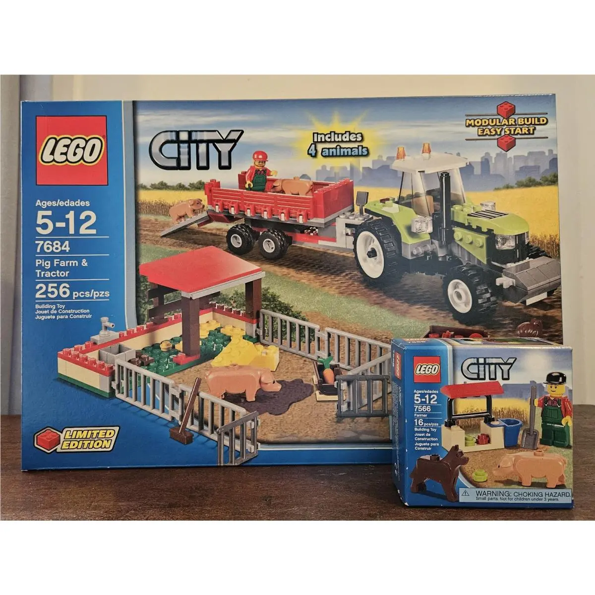 Lego City Sets 7684 Pig Farm and Tractor + 7566 Farmer