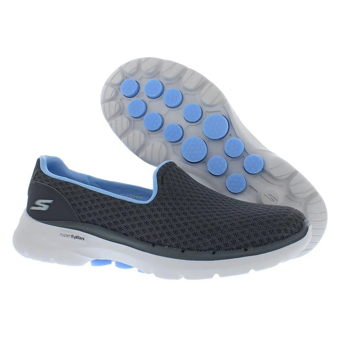 Skechers Go Walk 6 Big Splash Slip On Womens Shoes Size 6 Color: Gray/blue