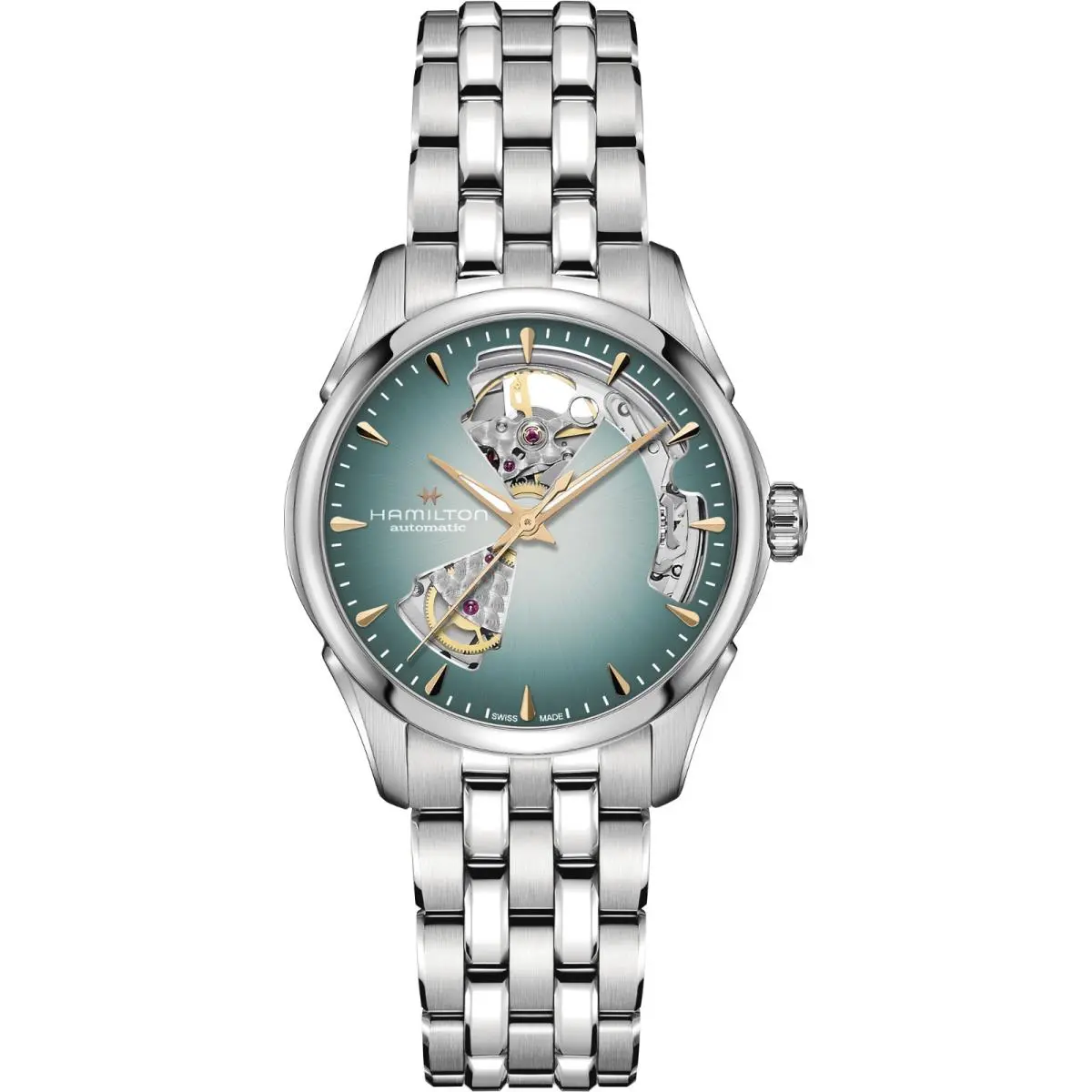 Hamilton H32215143 Jazzmaster Open Heart Auto 36 mm Steel Blue Dial Wrist Watch