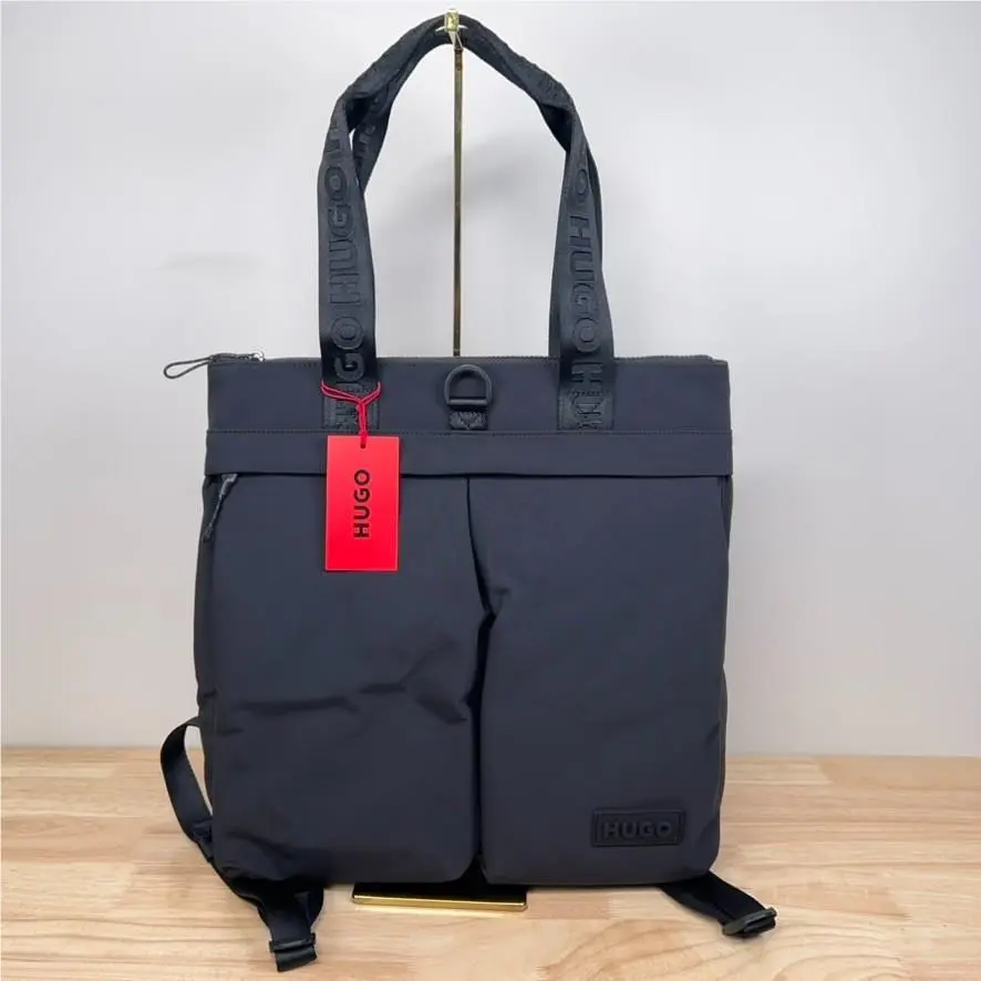 Hugo Boss Black Nylon Tote Taric Convertible Backpack Travel Logo