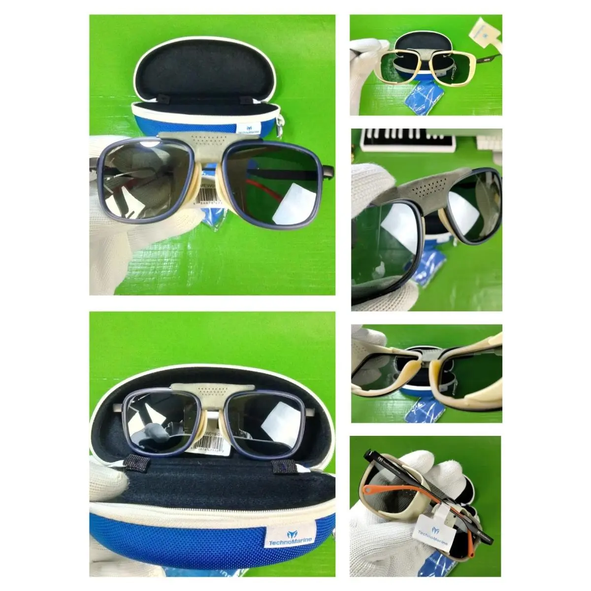 Technomarine Chill TMEW019-01 Polarized Sunglasses Silver Mirror Blue Army Green by TechnoMarine