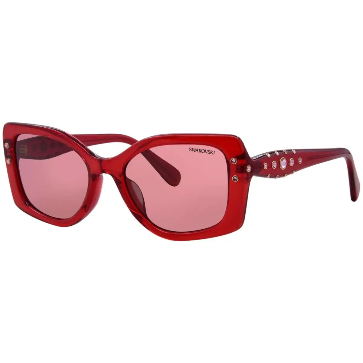 SK6058U 110369 Sunglasses Women`s Transparent Red/dark Violet 54mm by Swarovski