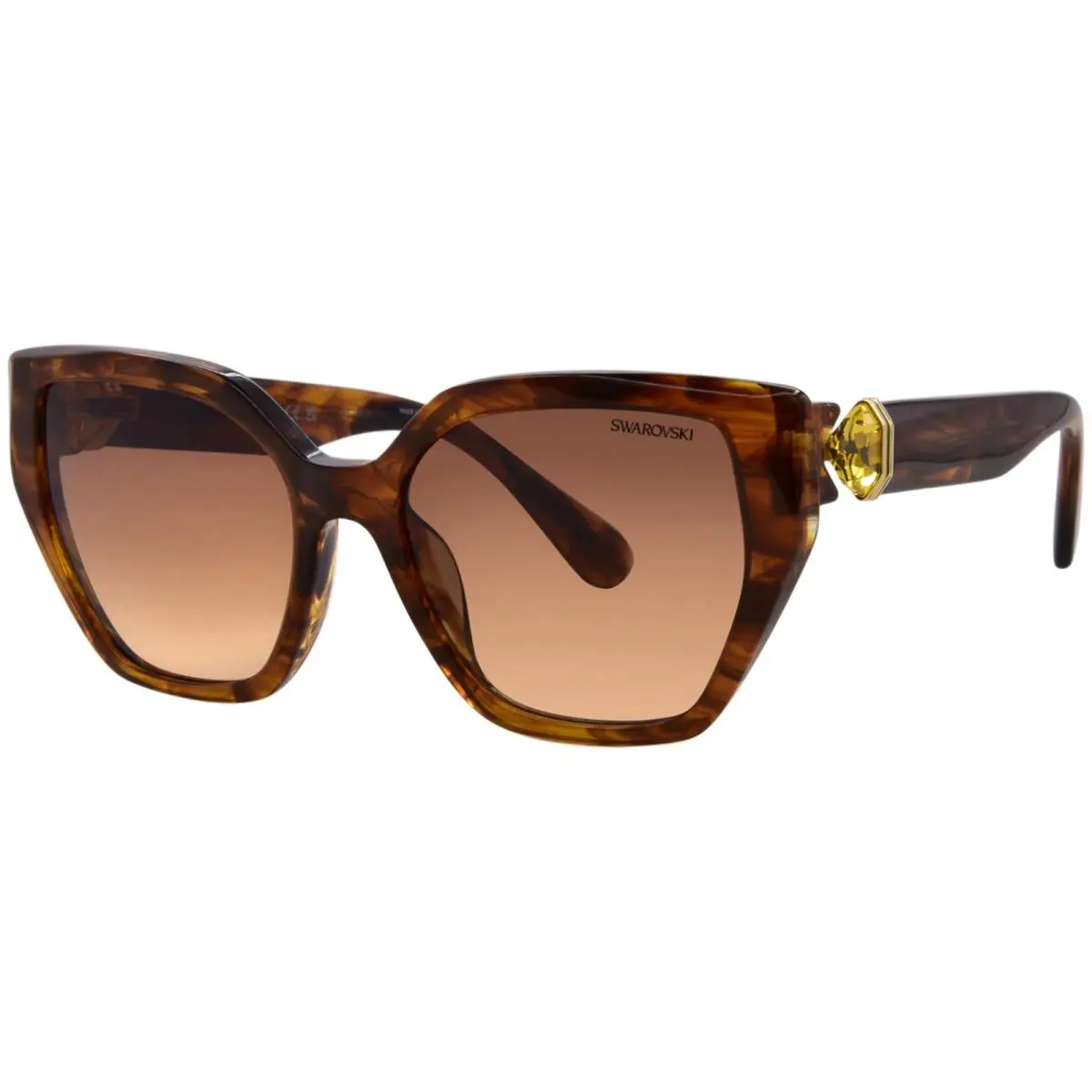 SK6044U 109174 Sunglasses Women`s Striped Brown/brown Gradient 56mm by Swarovski