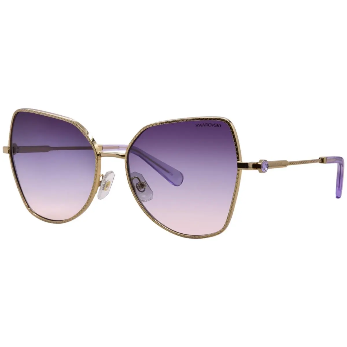 Swarovski SK7037 4036U7 Sunglasses Women`s Gold/gradient Brown/blue/violet 58mm