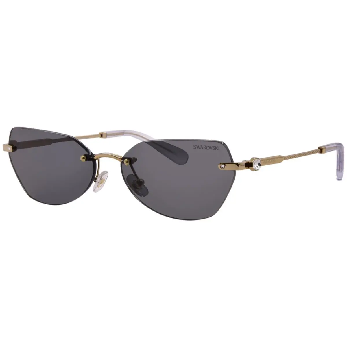 SK7038 400487 Sunglasses Women`s Gold/dark Grey 58mm by Swarovski