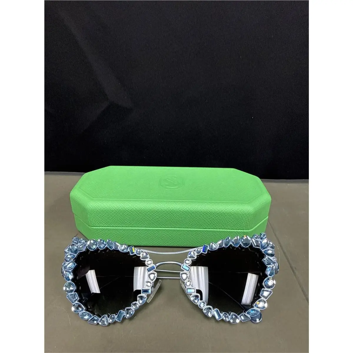 Swarovski Women`s Gradient Sunglasses with Crystals Clip-on SK7011 - Blue - 5 1