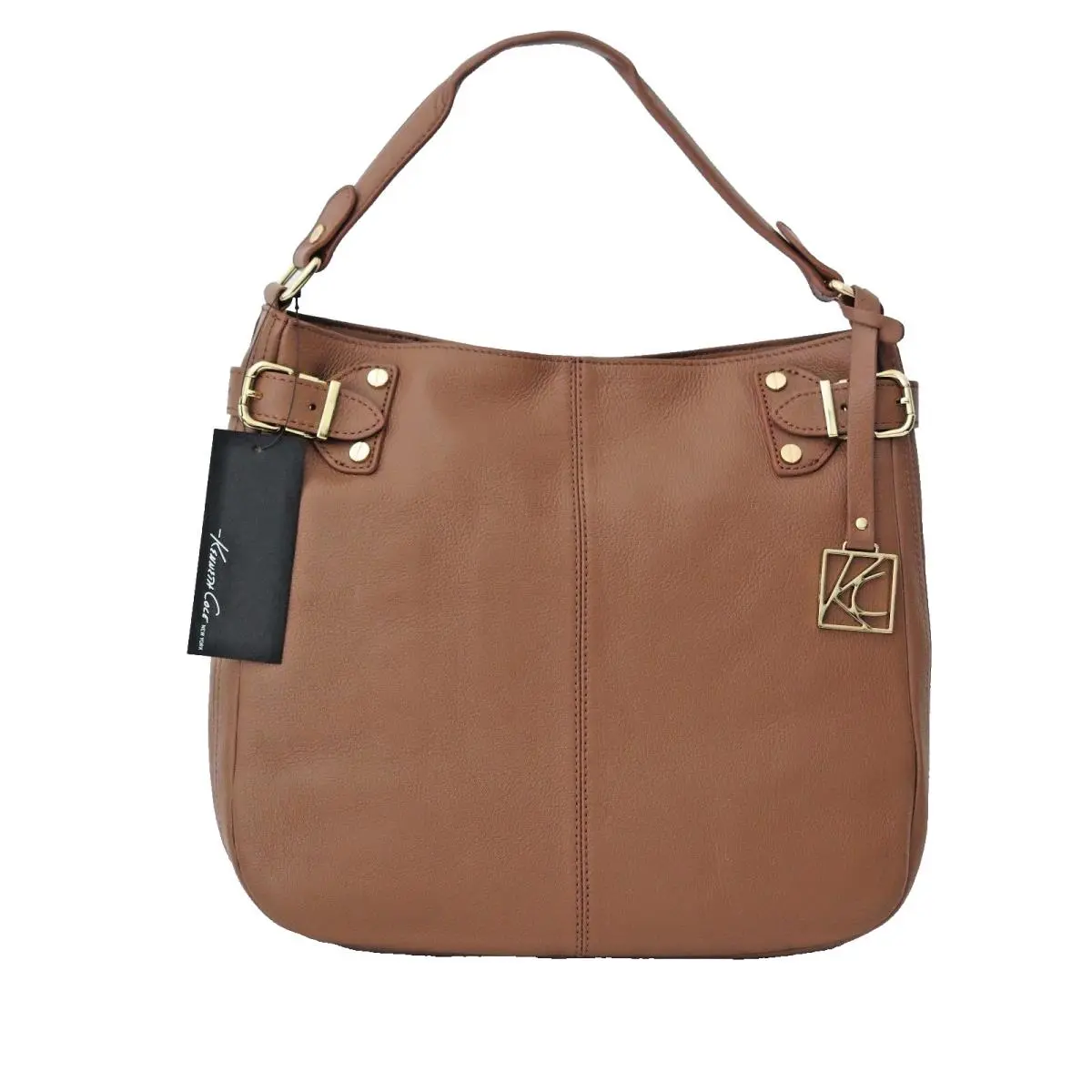Kenneth Cole Grab Bag Leather Hobo Cognac Brown NWT$298.00