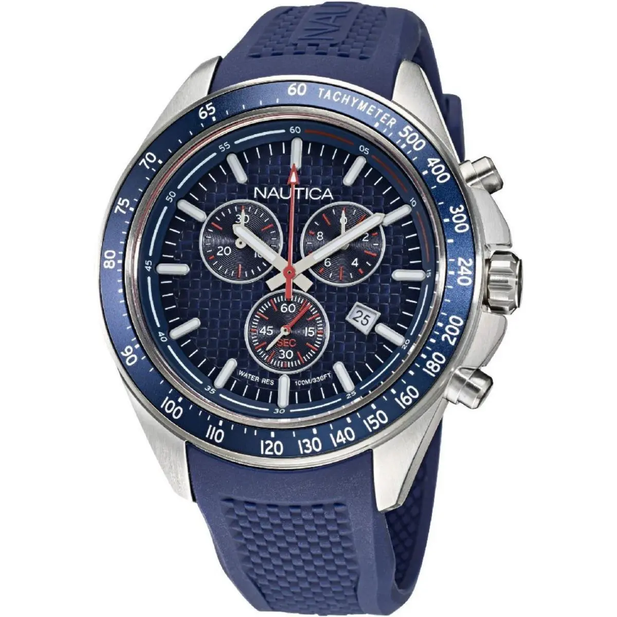 Nautica NAPOBS108 Men`s Ocean Beach 46mm Silicone Blue Watch