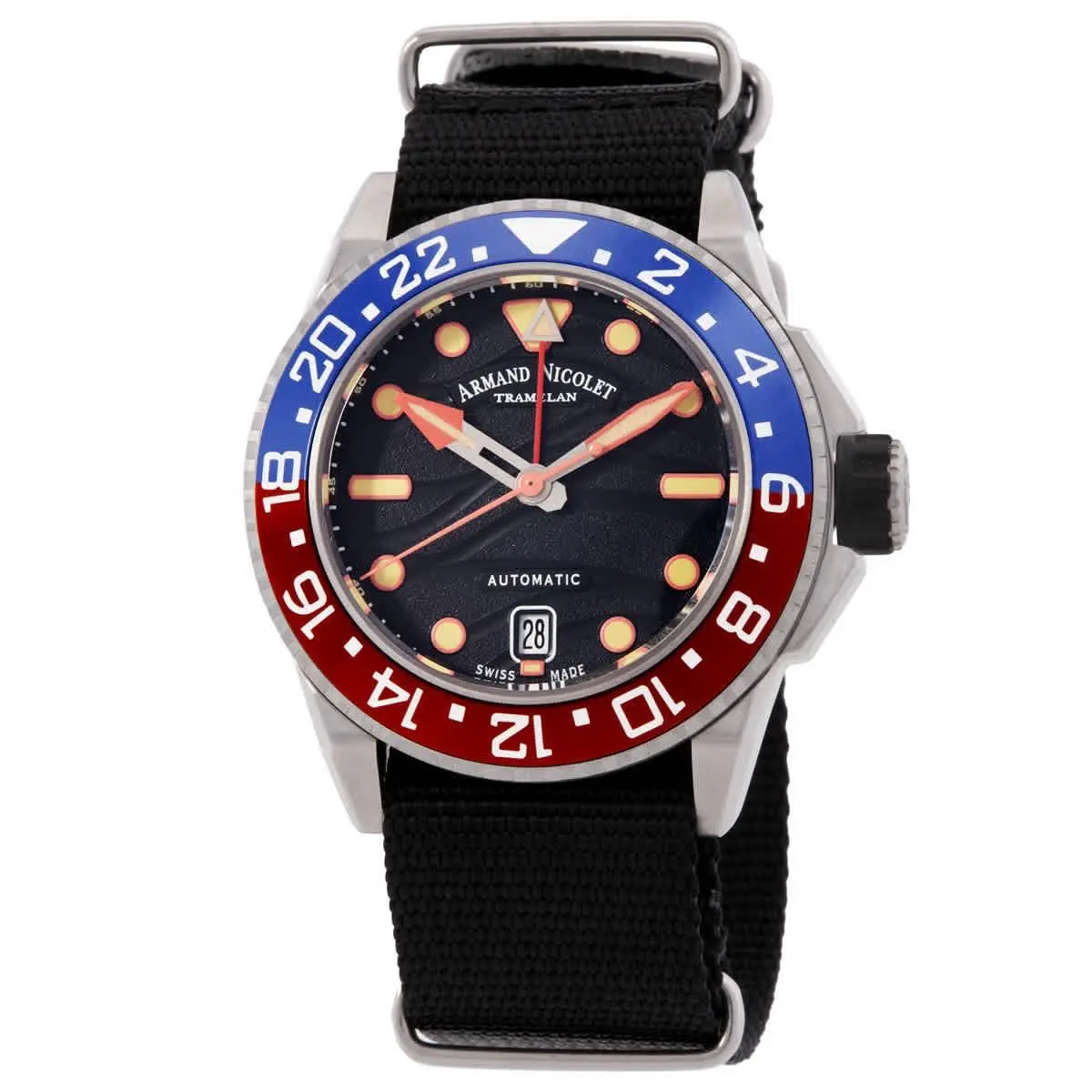 Armand Nicolet Jsh Gmt Automatic Black Dial Men`s Watch A487RGN-NO-BN24481AANN
