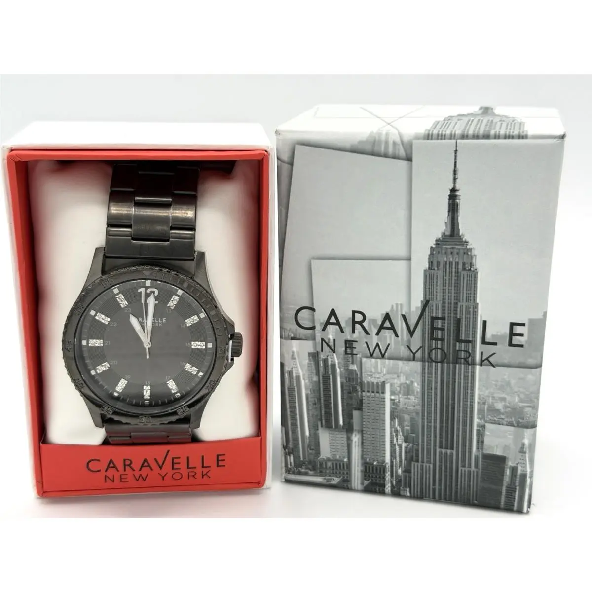 Caravelle York by Bulova Mens Watch Gunmetal Stainless-steel Band 45A138