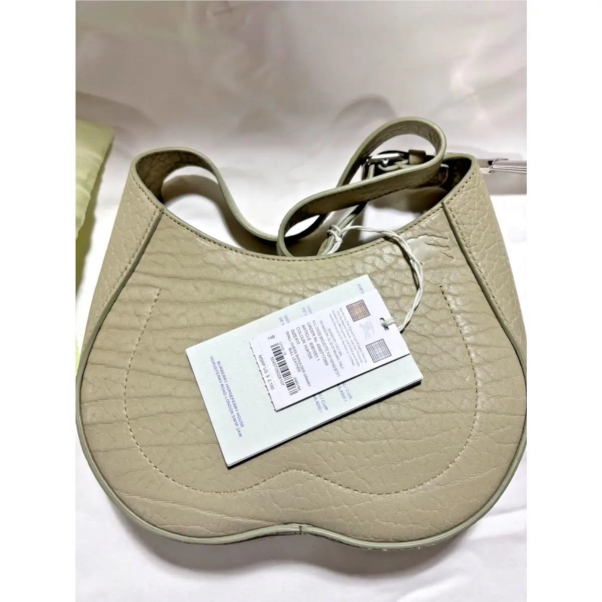 Burberry Women`s Small Chess Pebbled Leather Shoulder Bag Horse