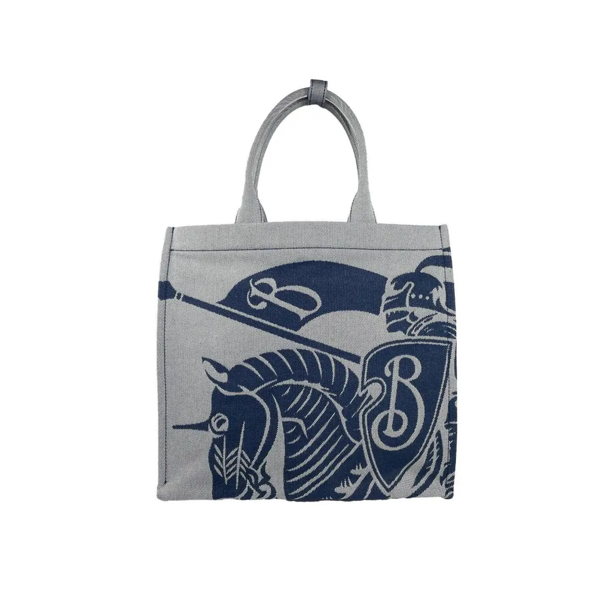 Burberry Navy Ekd Canvas Tote Bag with Coin Pouch
