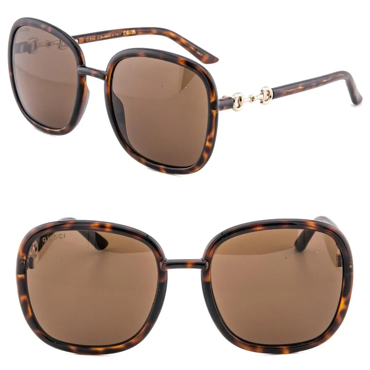 Gucci Gg0893s Horsebit 0893 Brown Havana 002 Retro Fashion Oversized Sunglasses