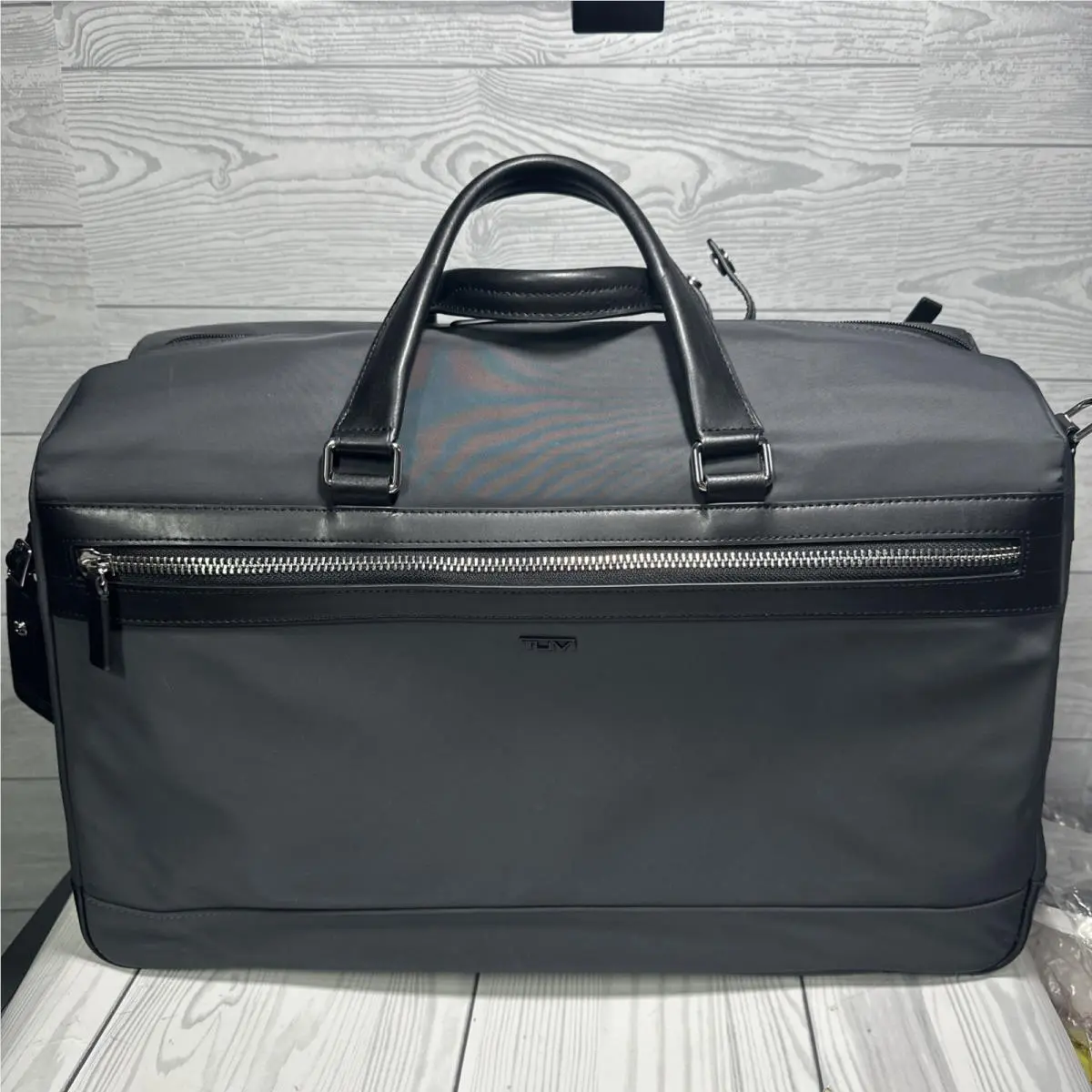 Tumi Newbury Polyester Leather Carry On Gym Duffel Bag Charcoal Grey NWT$595