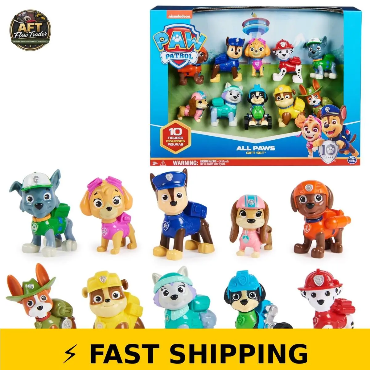 Paw Patrol All Paws on Deck 10 Collectible Toy Figures Gift Pack