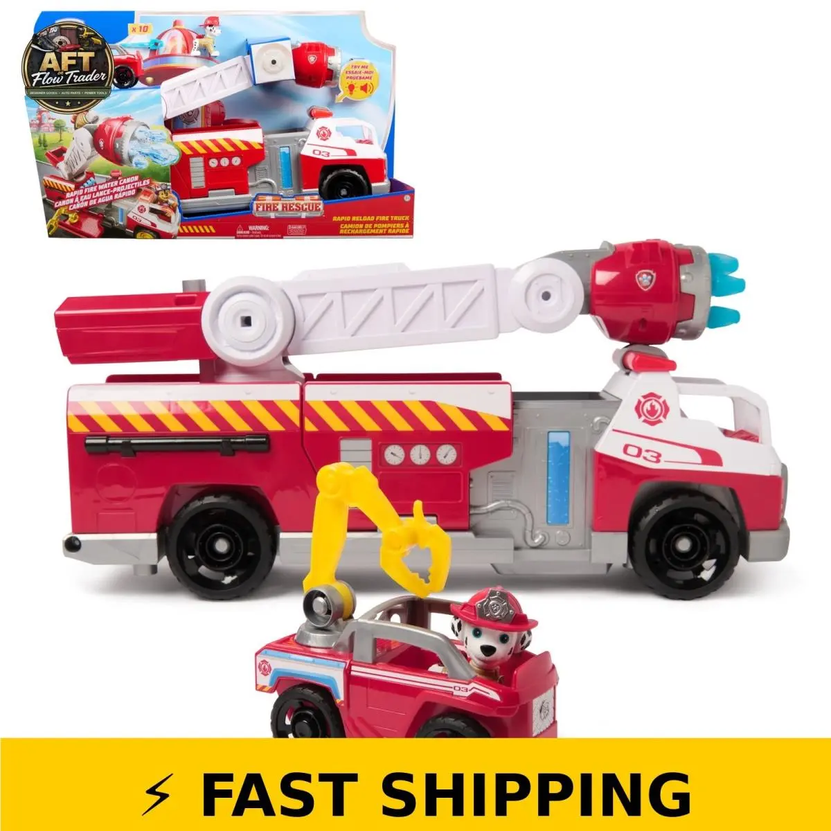 Paw Patrol Rapid Reload Fire Truck with Marshall Projectiles
