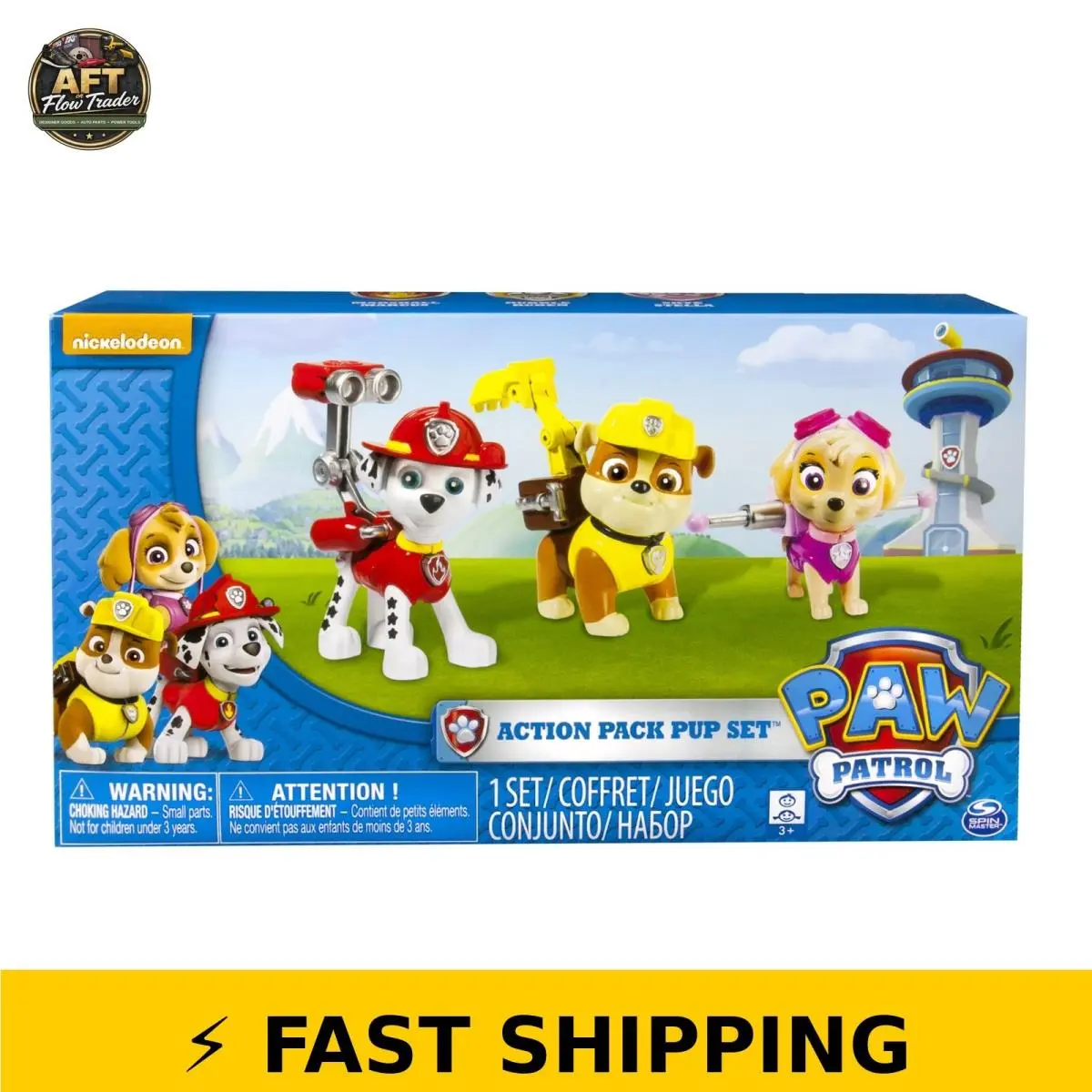 Paw Patrol Action Pack 3pk Figures: Marshall Skye Rubble