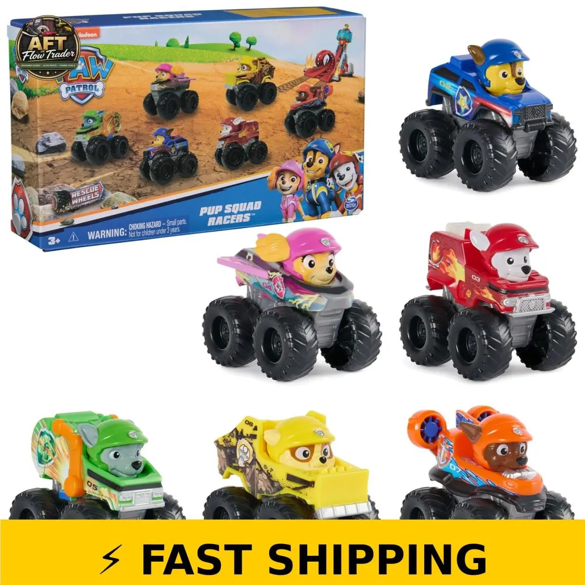 Paw Patrol Rescue Wheels 6-Piece Toy Cars Gift Set For Kids