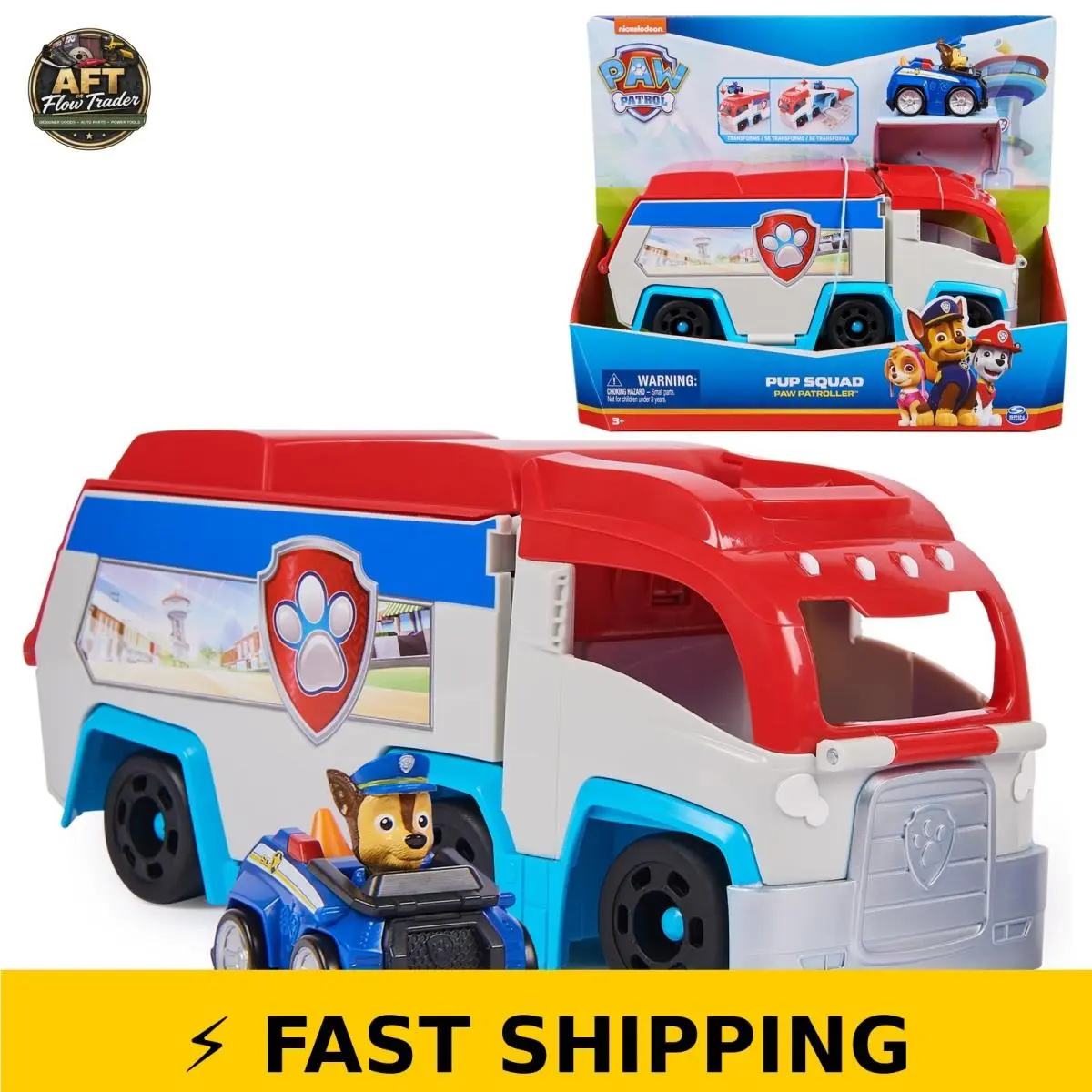 Paw Patrol Pup Squad Patroller with Chase Vehicle For Kids 3+