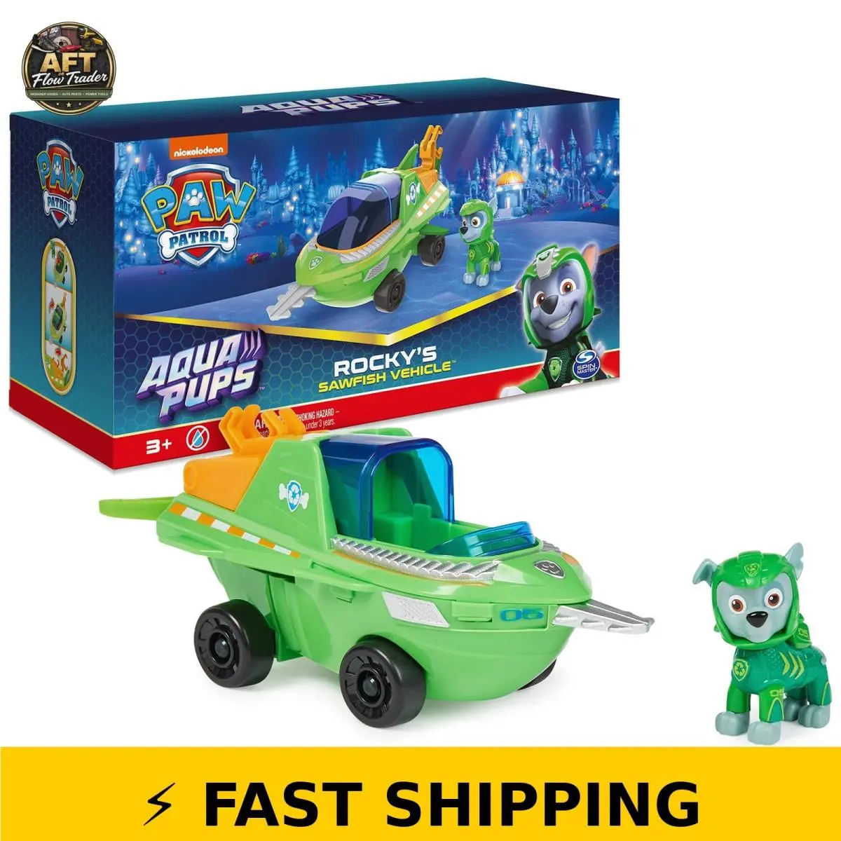 Paw Patrol Aqua Pups Rocky Transforming Sawfish Vehicle