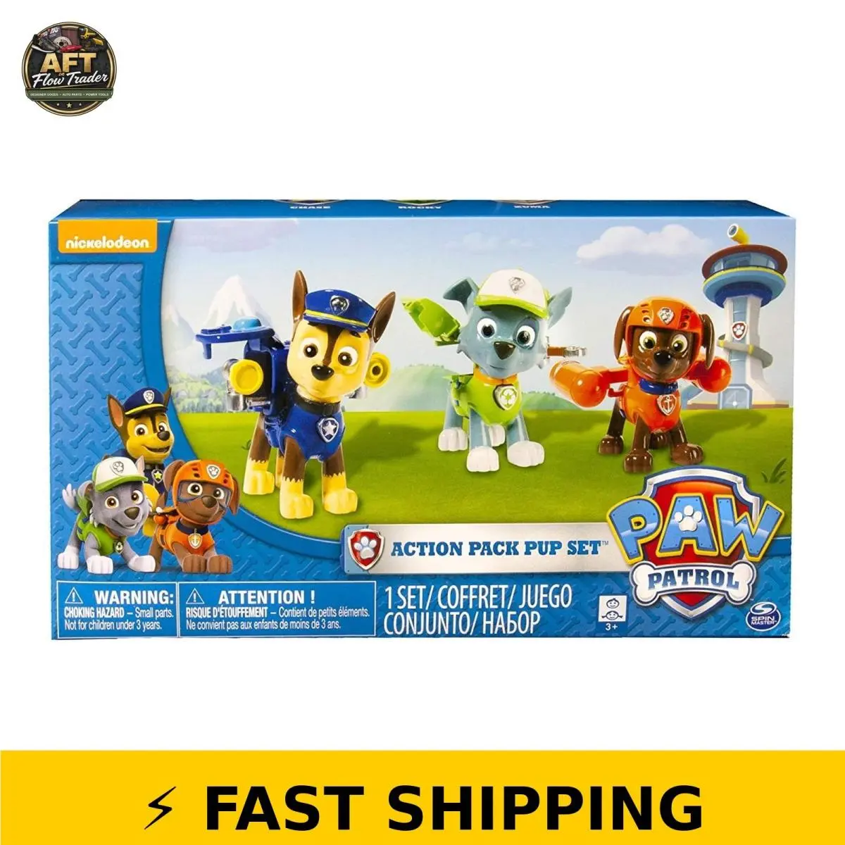 Paw Patrol Action Pack Pups 3Pk Figure Set - Chase Rocky Zuma