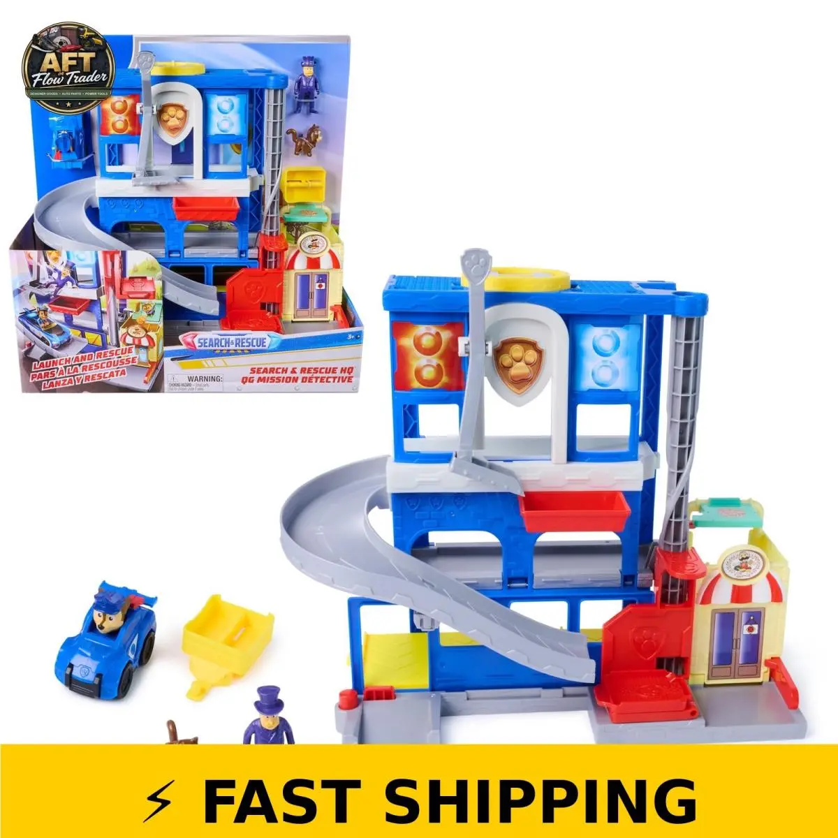 Paw Patrol Chase HQ Playset with Racer 2 Figures