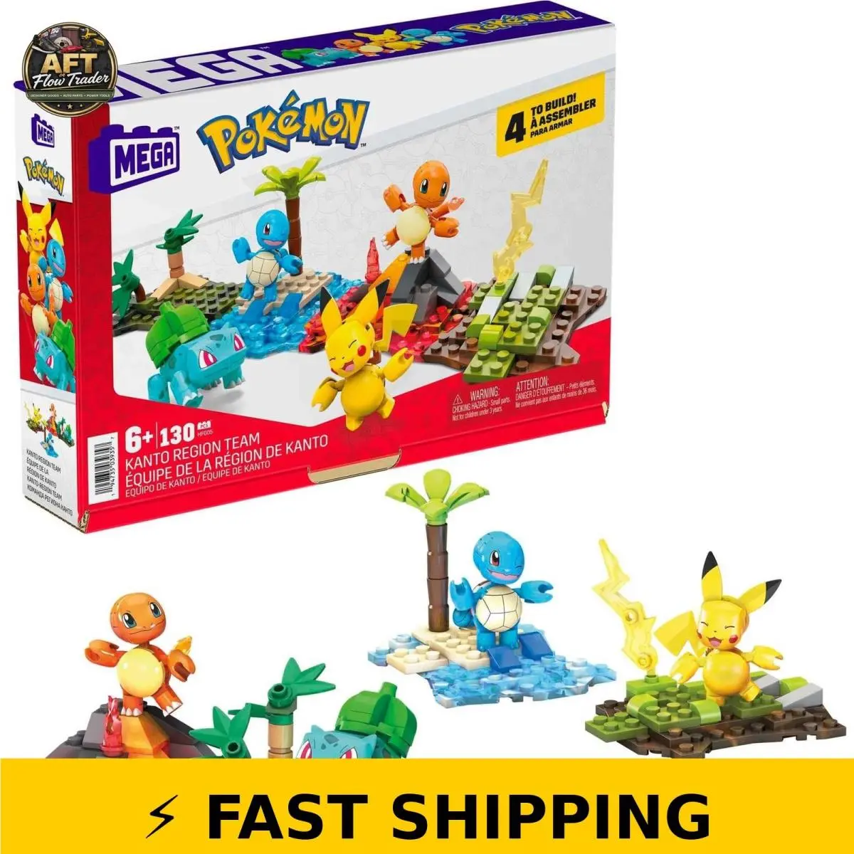 Mega Bloks Pokémon Building Set - Kanto Region 130 Pieces