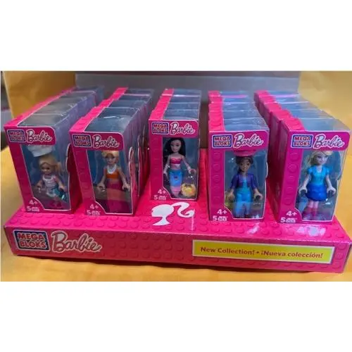Barbie Mega Bloks Doll Minifigure Case Sell 24 Units Ships Free Usa