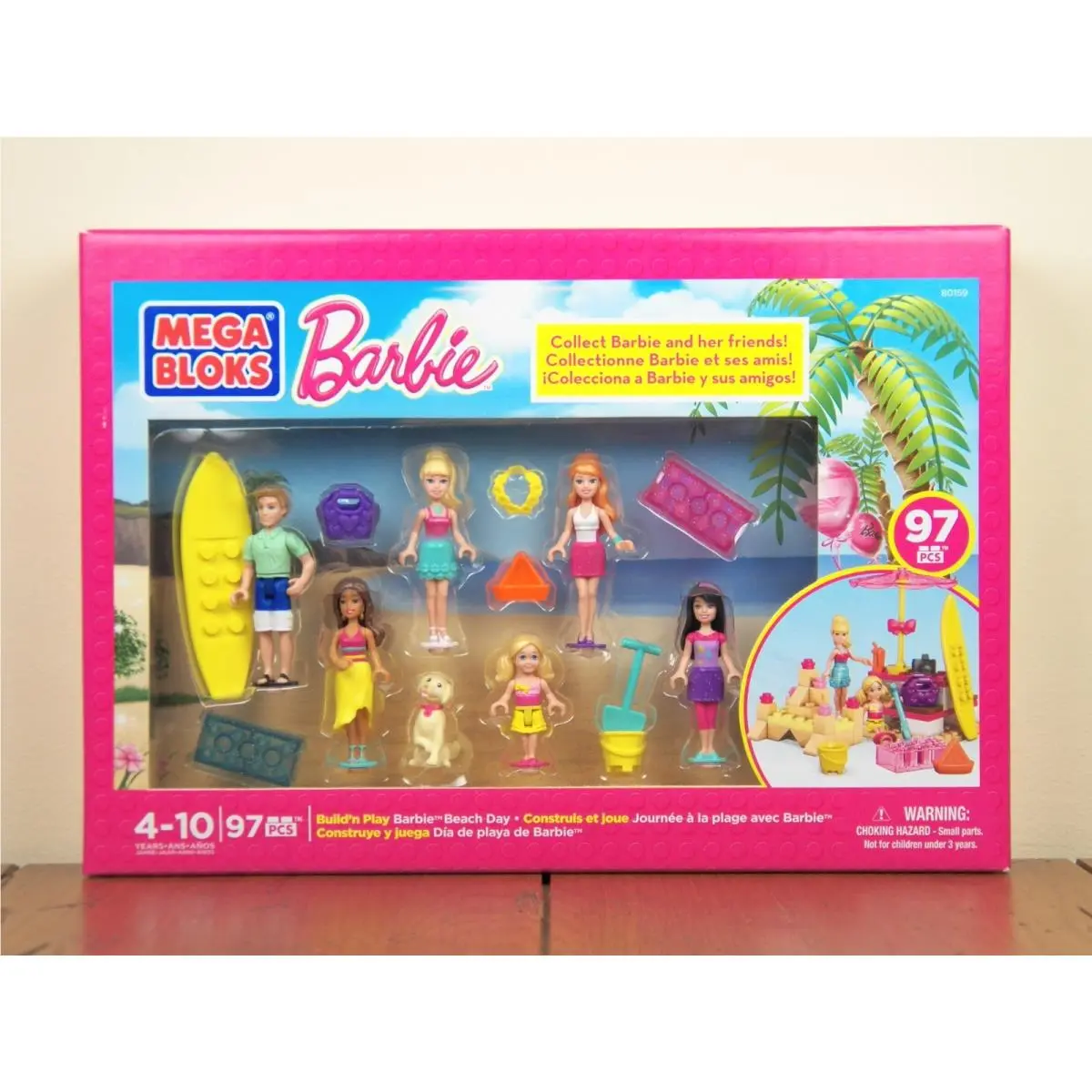 Barbie Mega Bloks Beach Day Build `N Style 97-Pc Building Set 80159